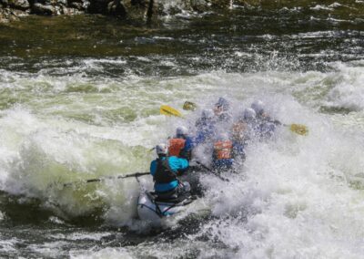 Lochsa River whitewater rafting trip paddling through big water!