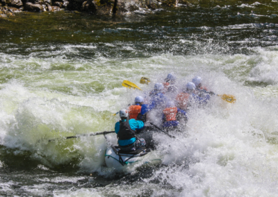 Lochsa River whitewater rafting trip paddling through big water!